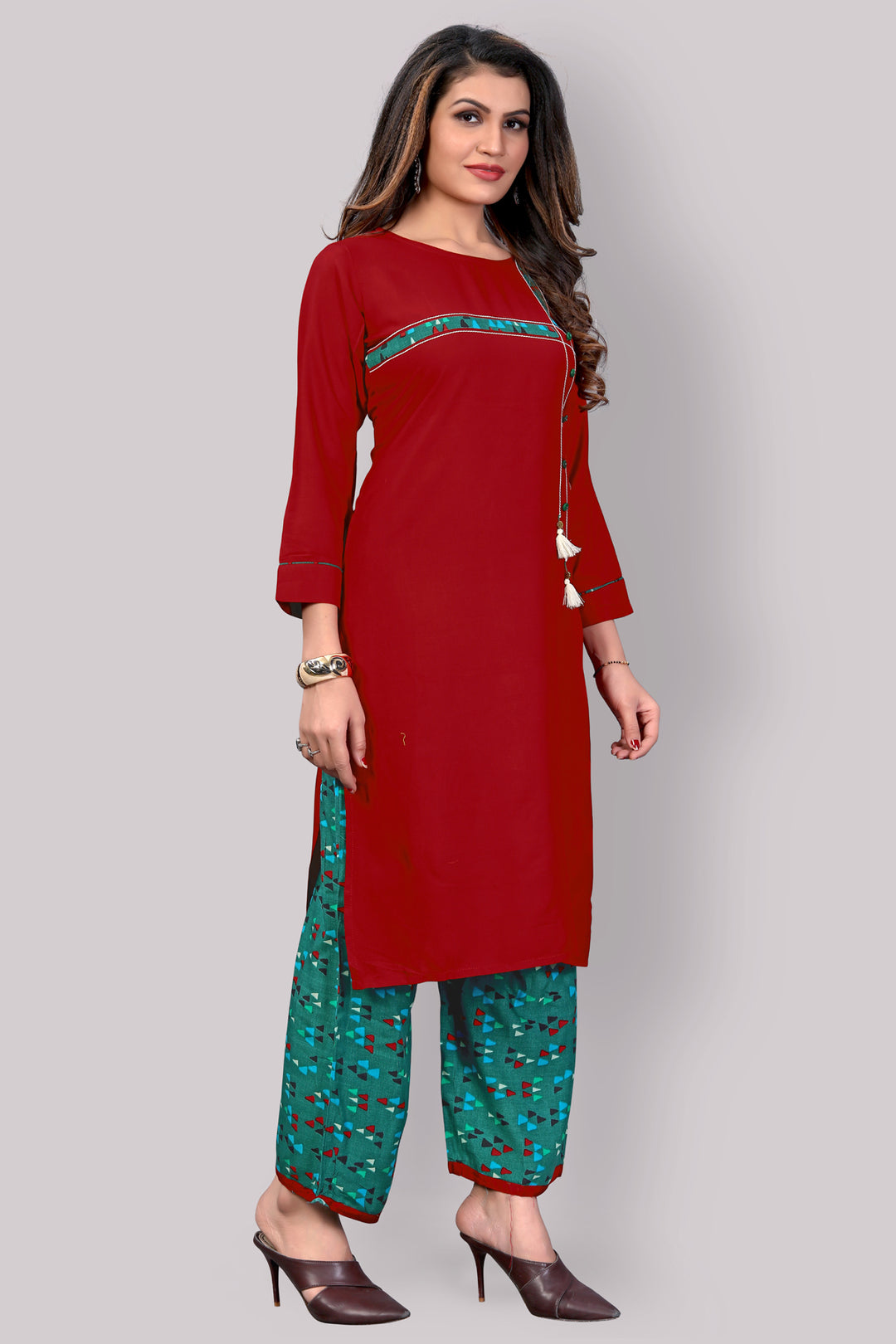Buy Rayon Kurta With Plazzo set