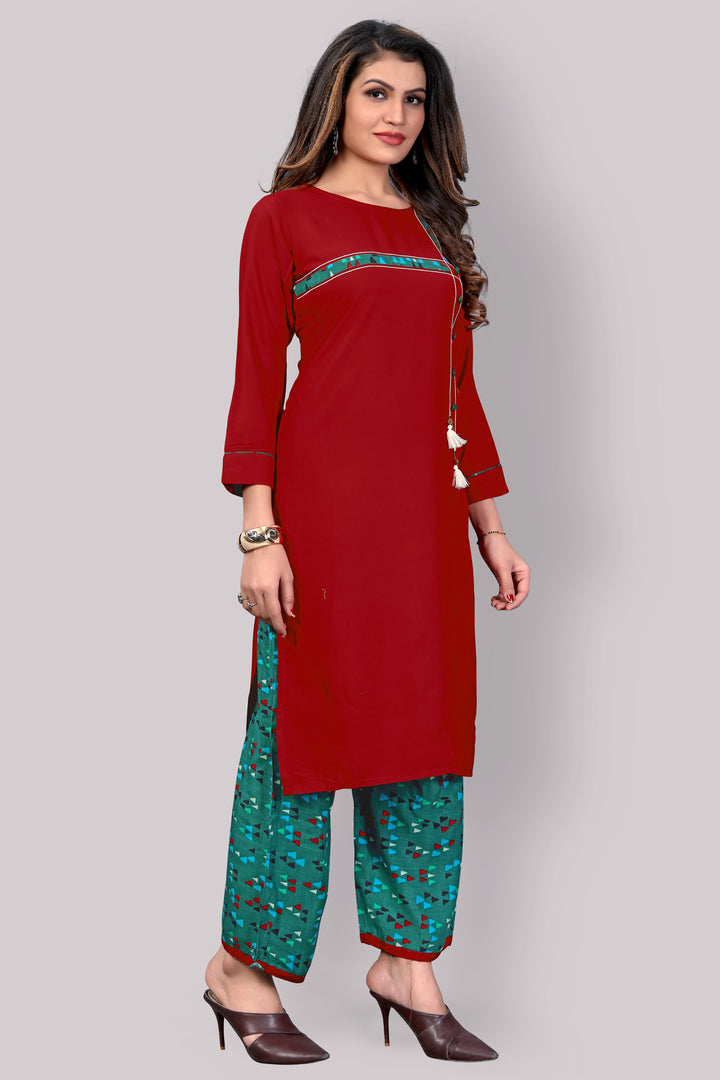 Buy Rayon Kurta With Plazzo set