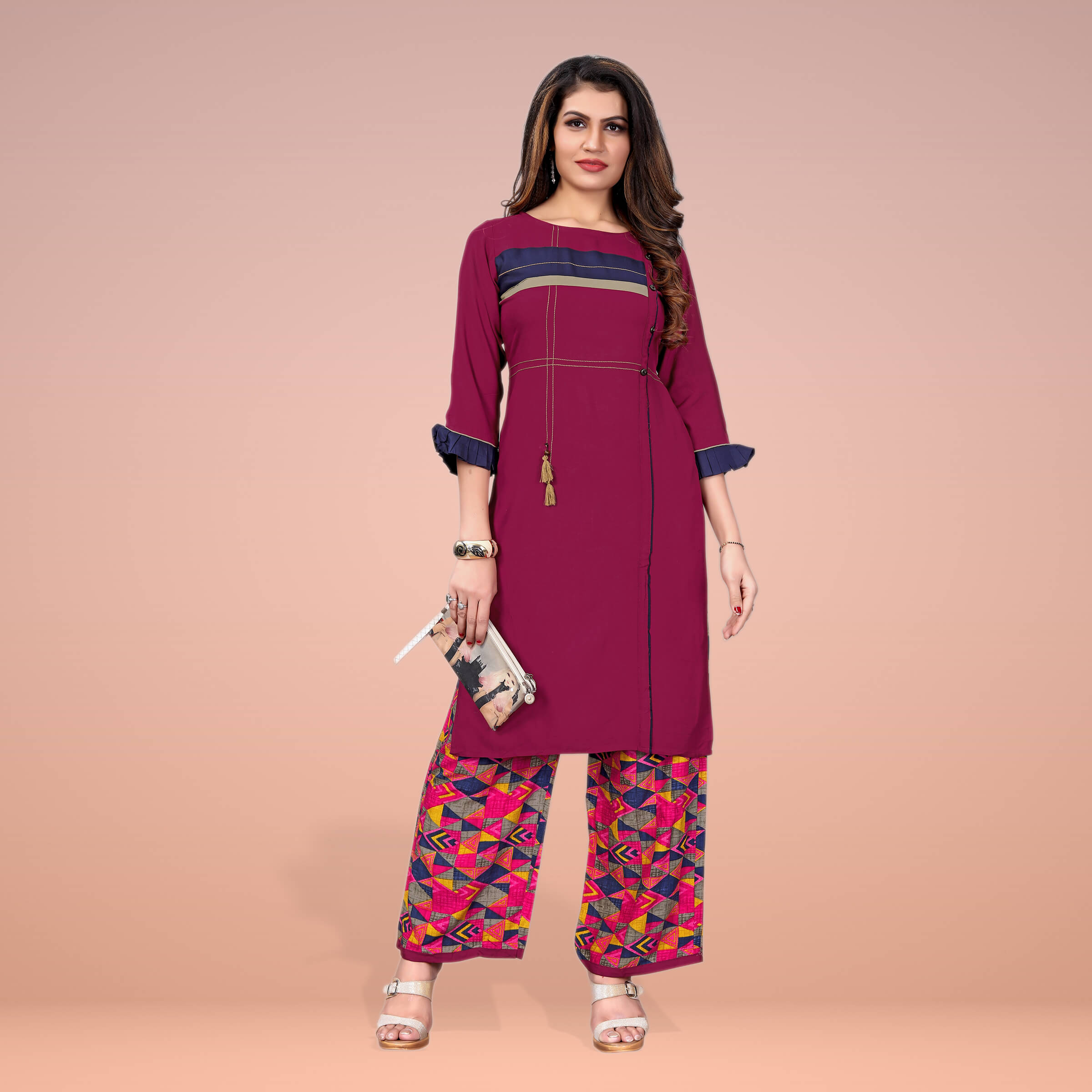 Buy Rayon Kurta With Plazzo set