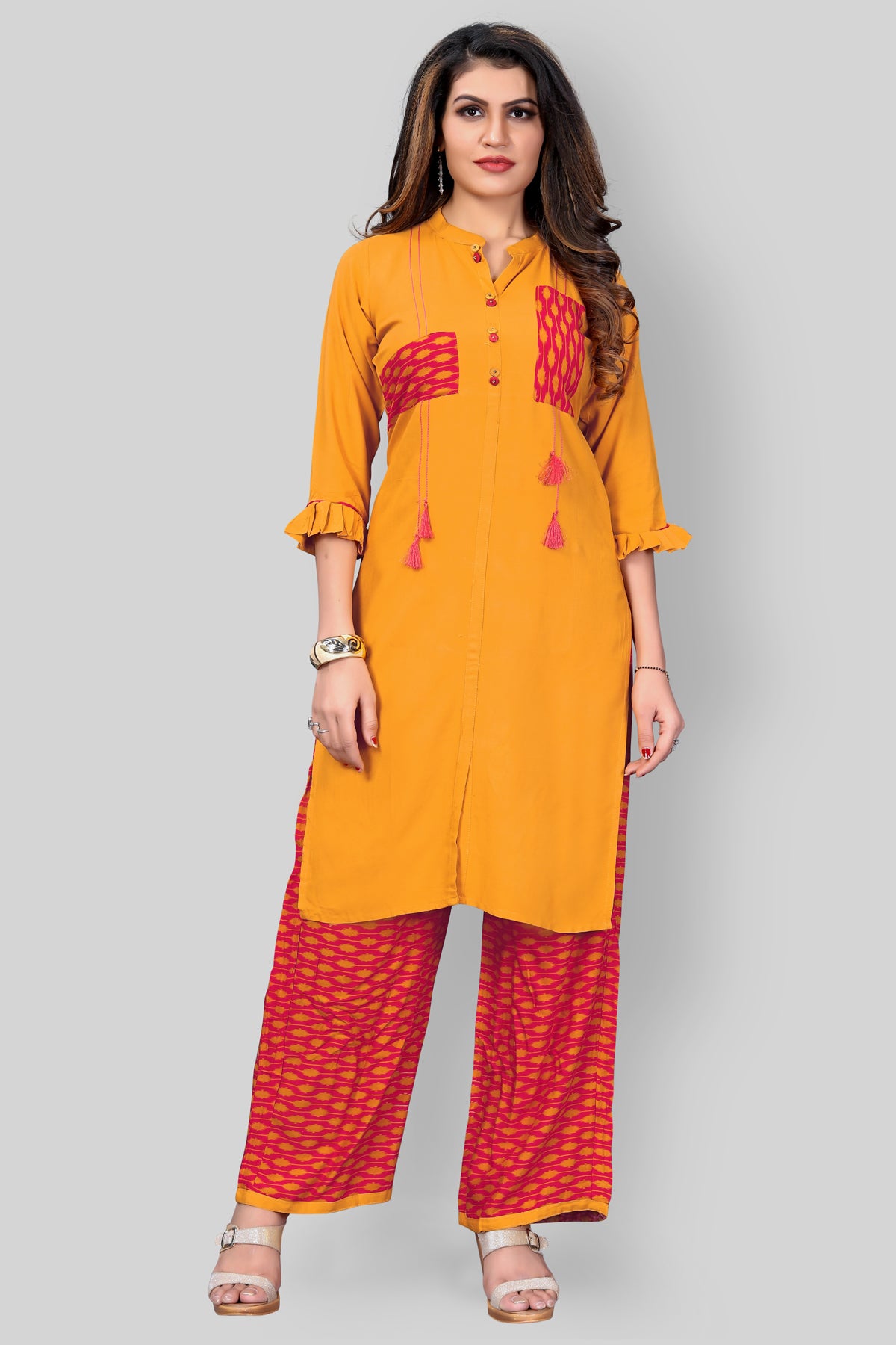 Buy Rayon Kurta With Plazzo set