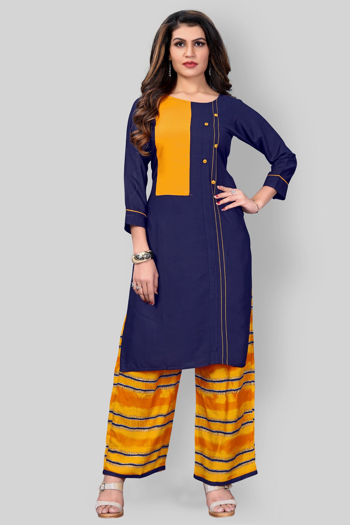Buy Rayon Kurta With Plazzo set