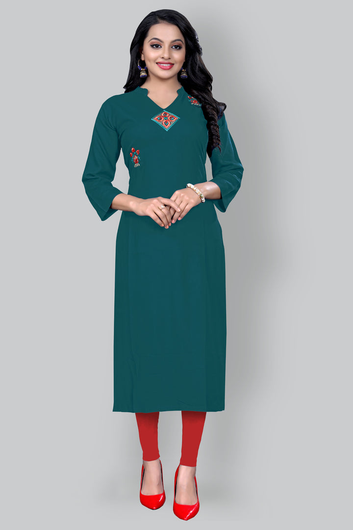 Designer kurti with stylish embroidery