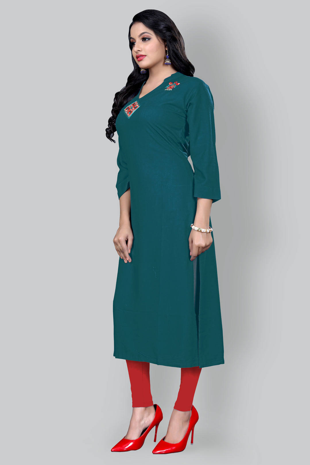 Designer kurti with stylish embroidery