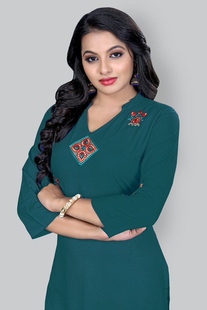 Designer kurti with stylish embroidery