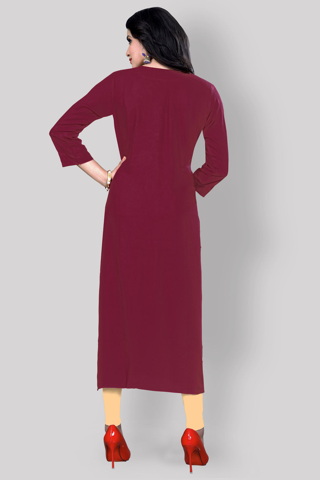 Rayon Kurta with attractive embroidery work