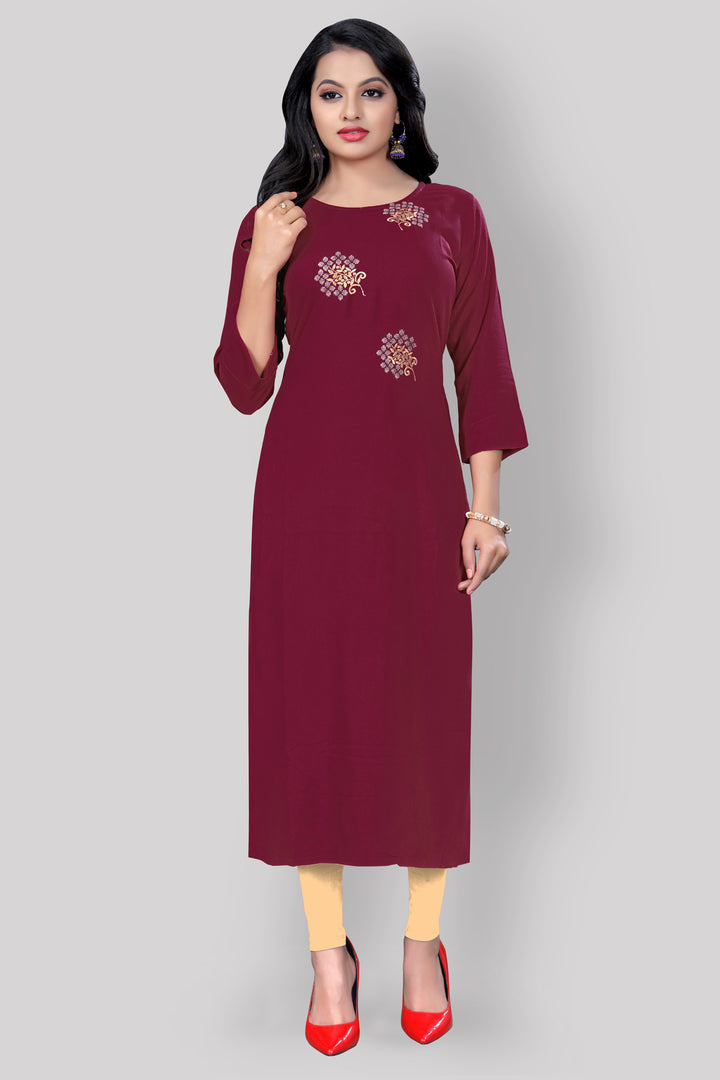 Rayon Kurta with attractive embroidery work