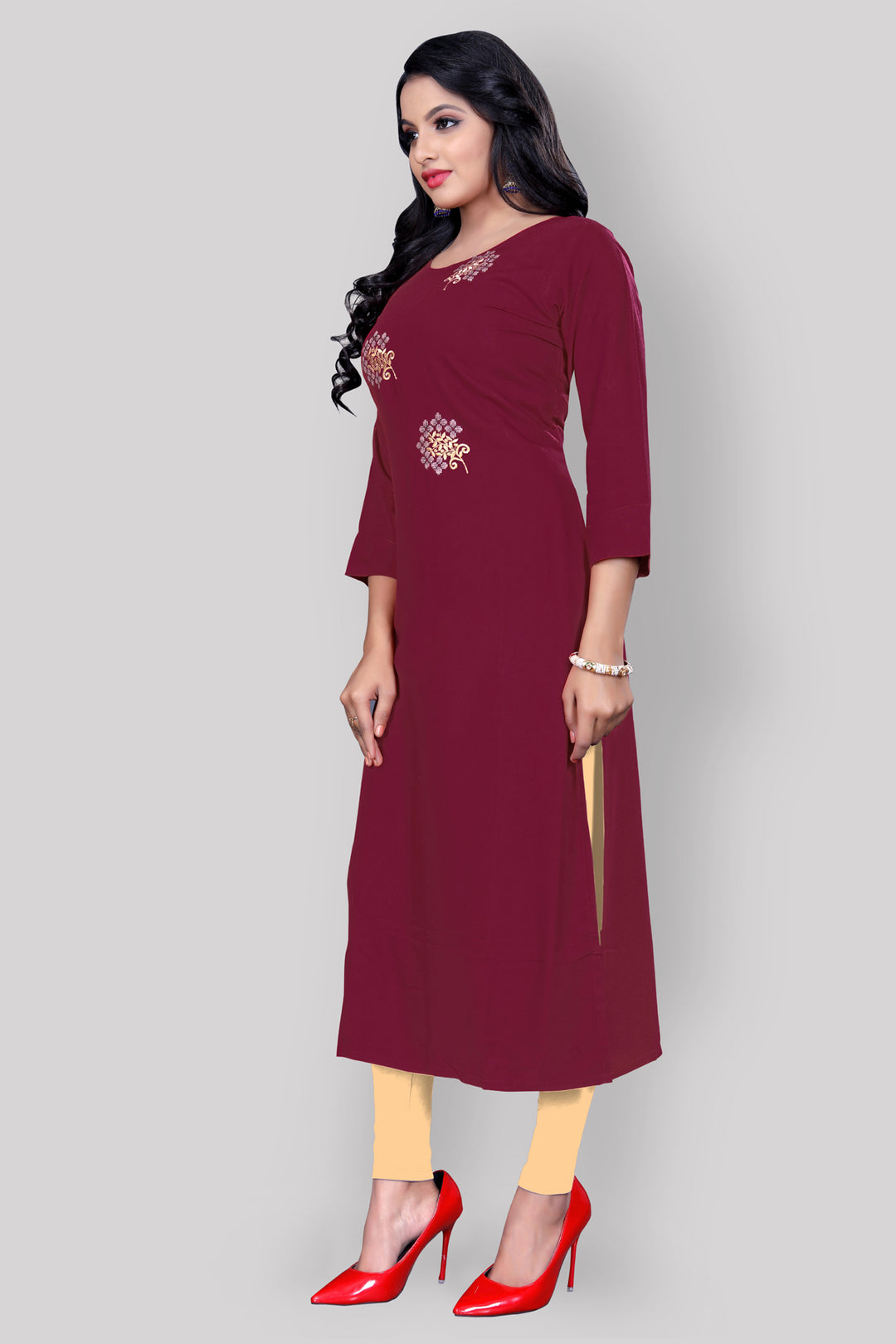 Rayon Kurta with attractive embroidery work
