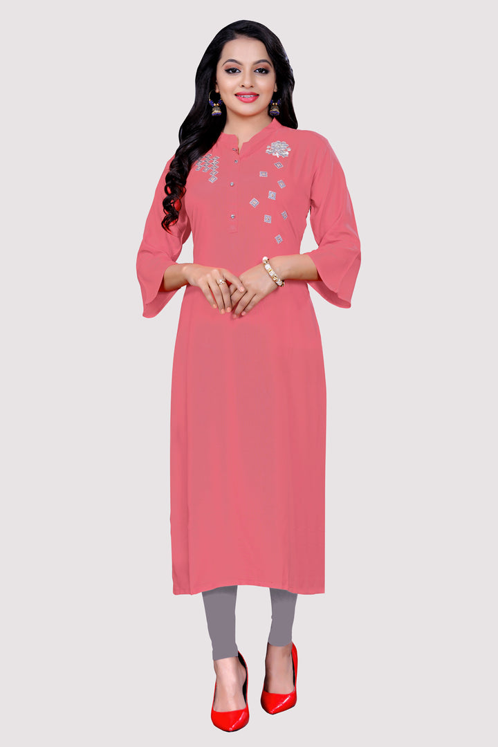 Rayon Kurta with attractive embroidery work
