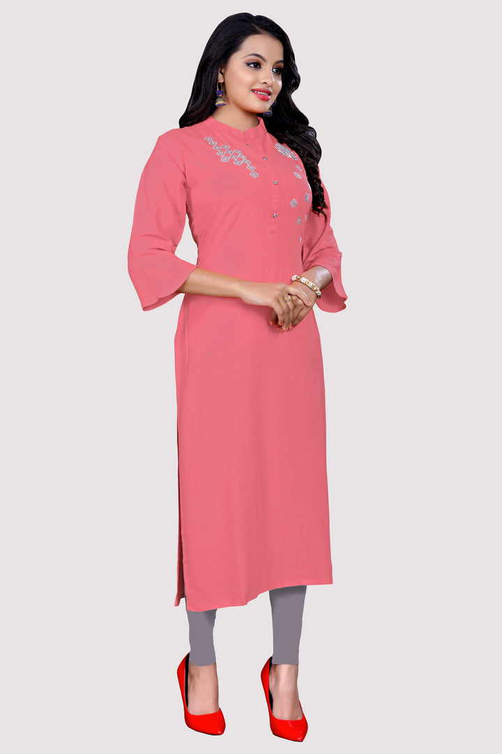 Rayon Kurta with attractive embroidery work