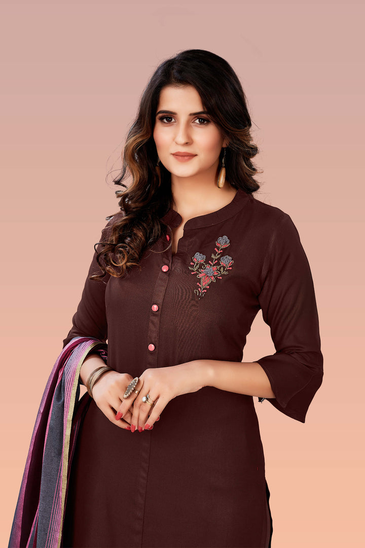 Designer Salwar suit Brown kurti