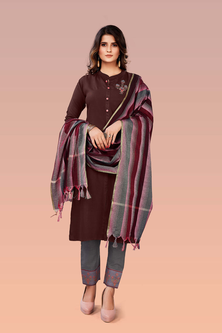 Designer Salwar suit Brown kurti