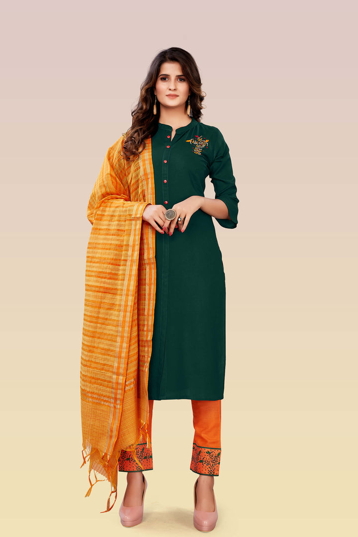 Designer Salwar suit Green kurti