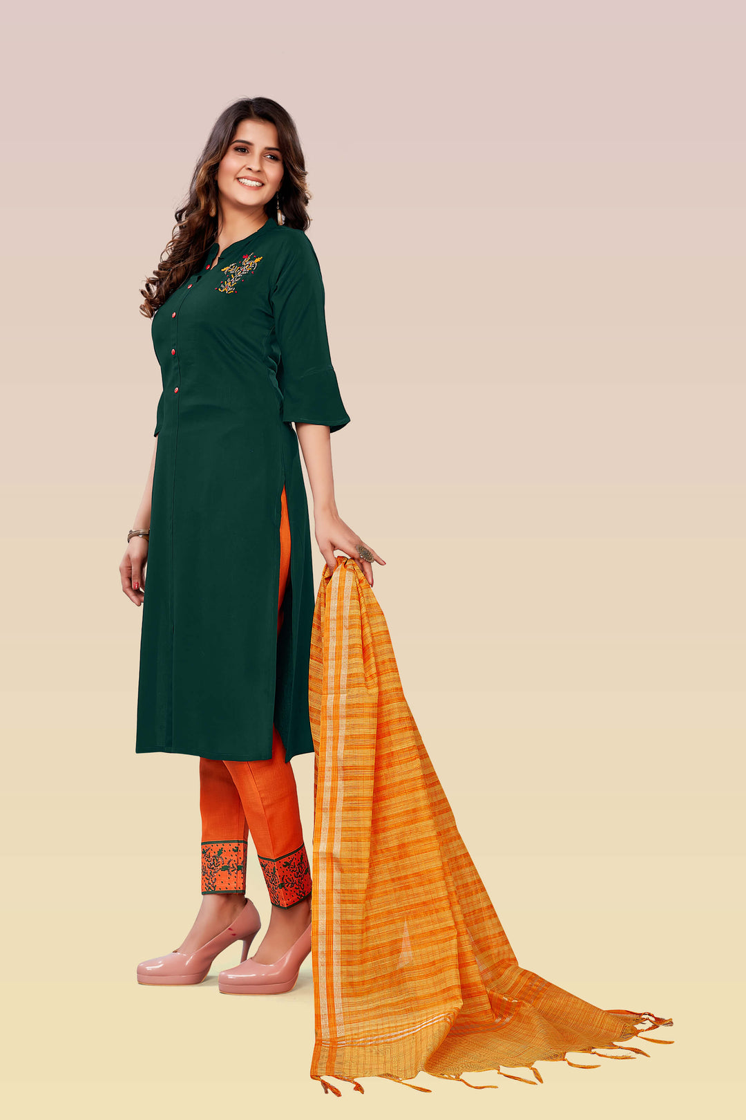 Designer Salwar suit Green kurti