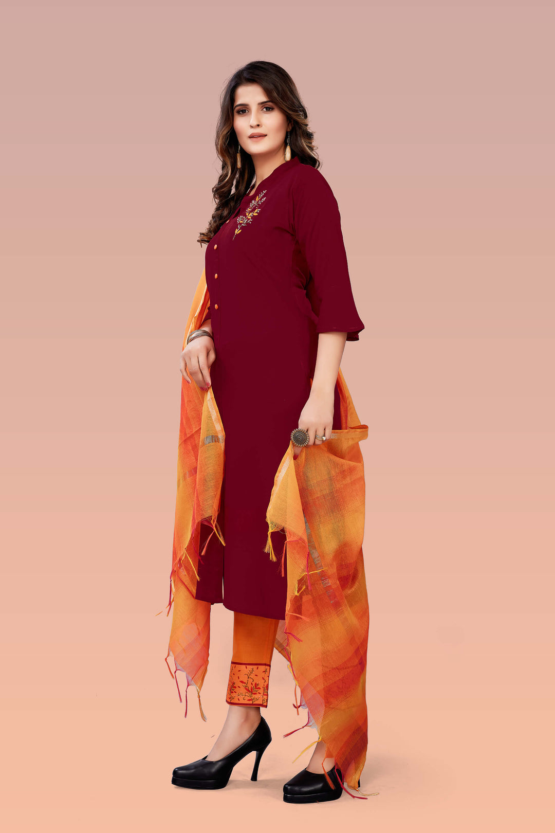 Designer Salwar suit Maroon kurti