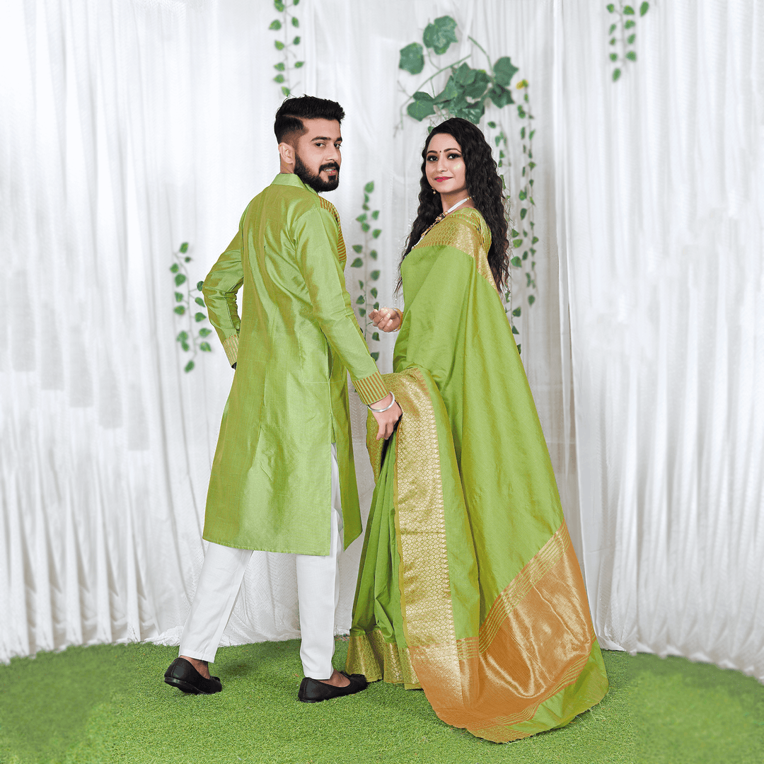 Couple dress saree and shirt 2025