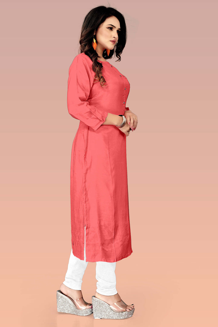 Buy Designer Silk kurti with stylish handwork
