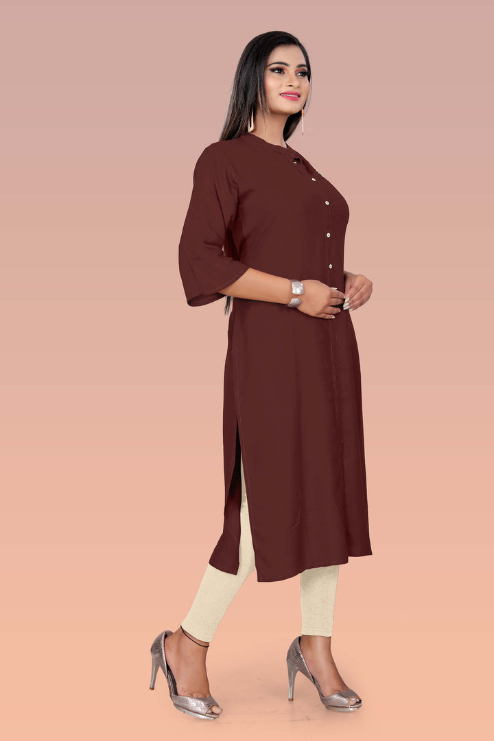 Designer Brown kurti with stylish handwork