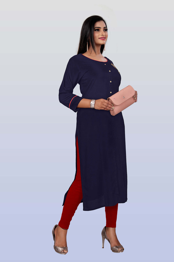 Designer Blue kurti with stylish handwork