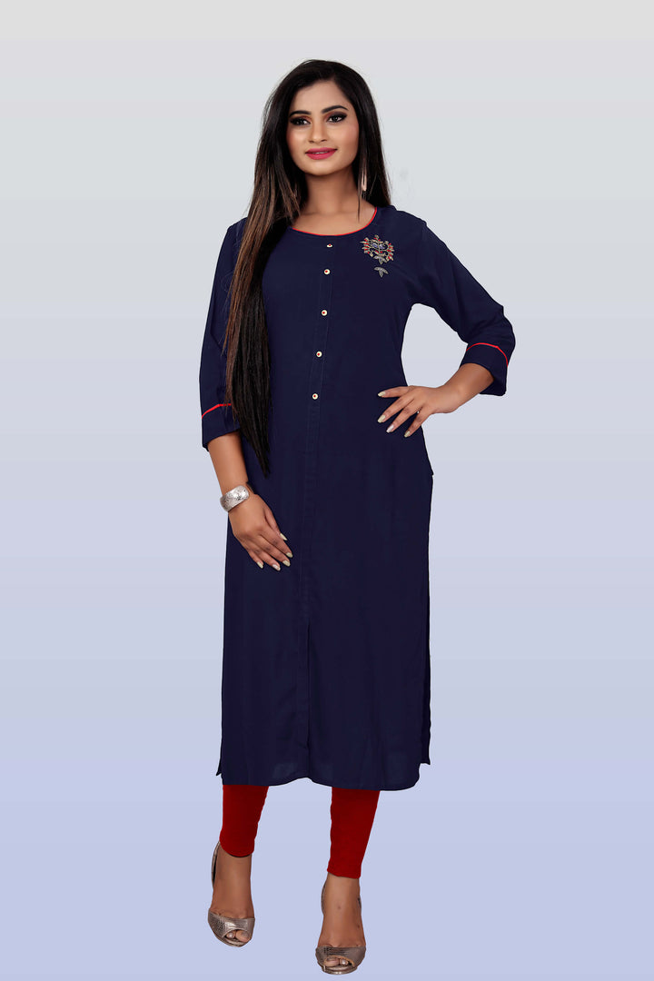 Designer Blue kurti with stylish handwork