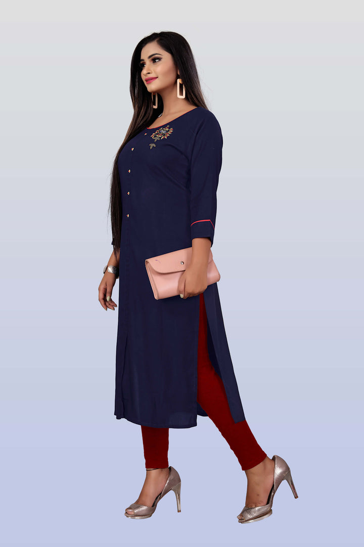 Designer Blue kurti with stylish handwork