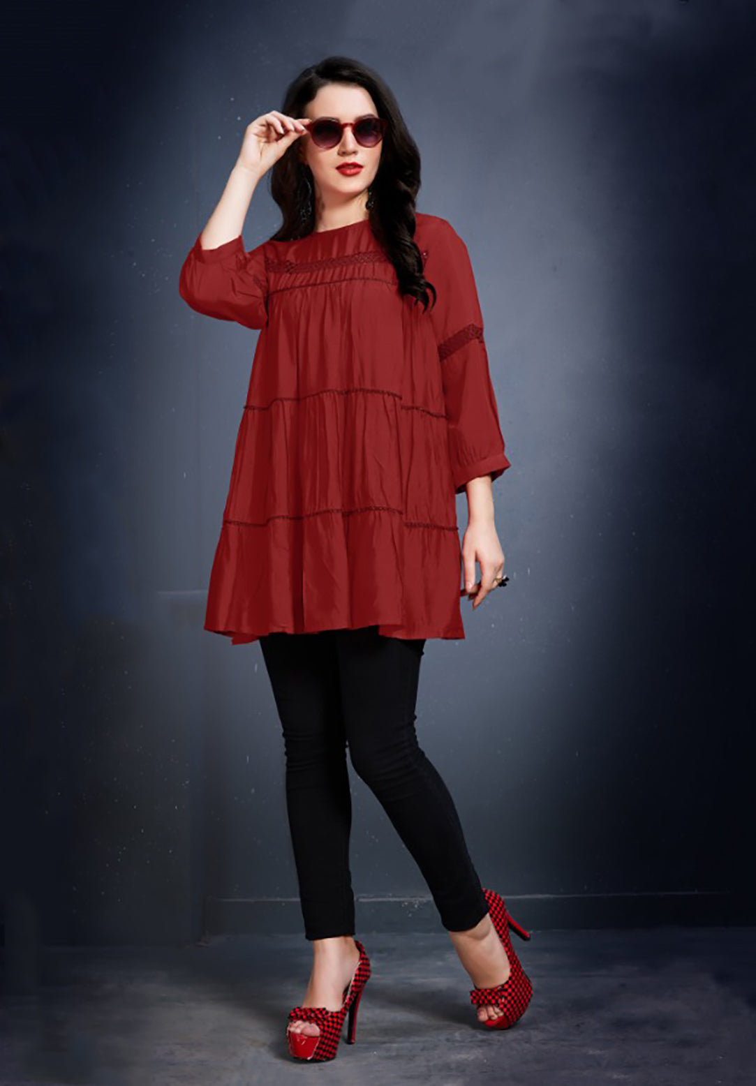 Buy Designer Maroon Top tunic