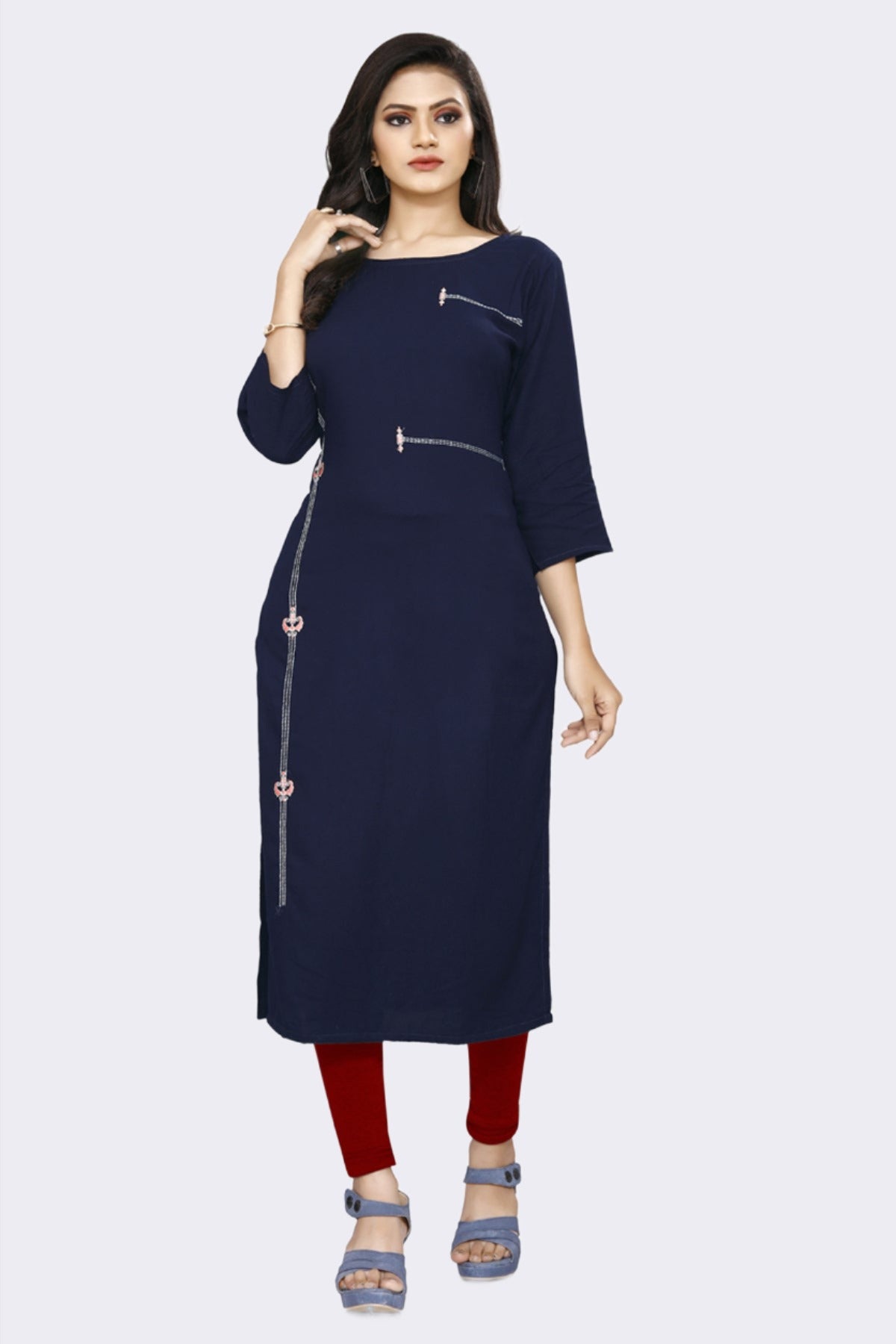 Designer kurti with stylish embroidery