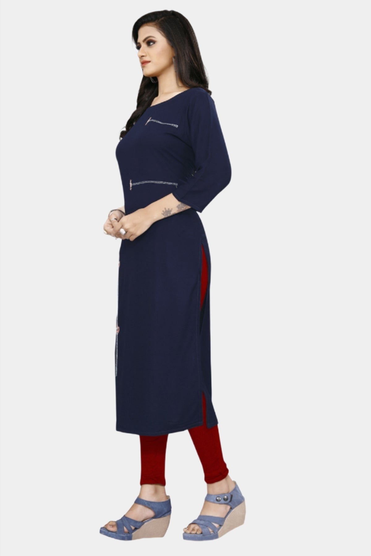 Designer kurti with stylish embroidery