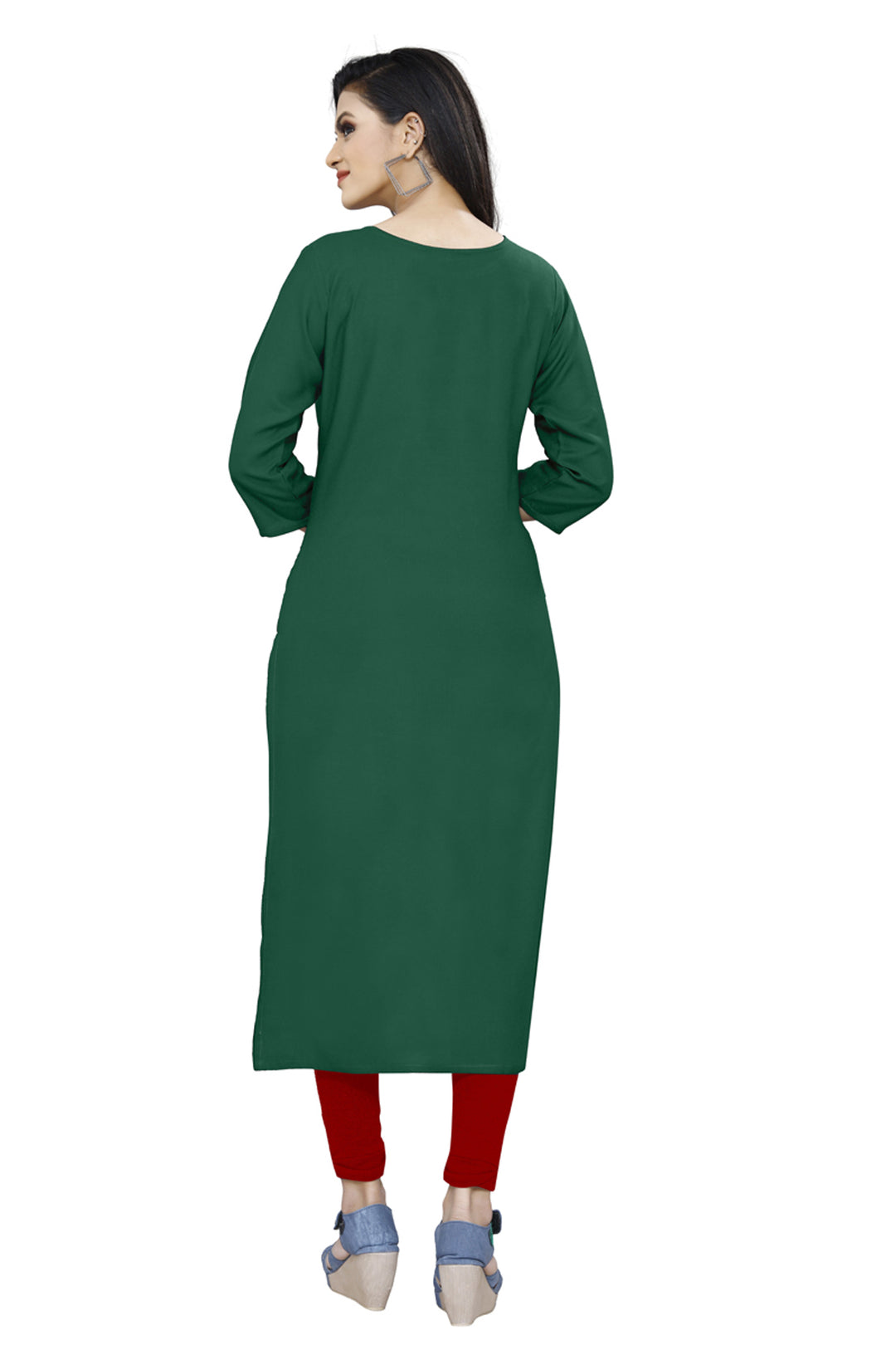 Designer Green Rayon kurti with stylish embroidery