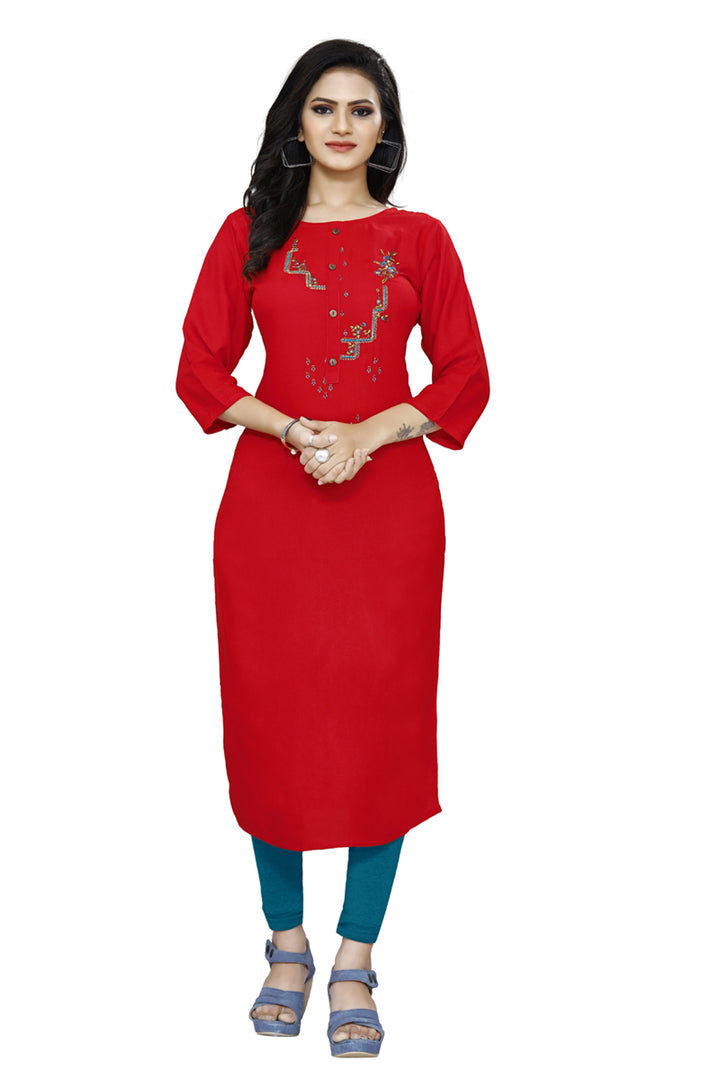 Designer kurti with stylish embroidery