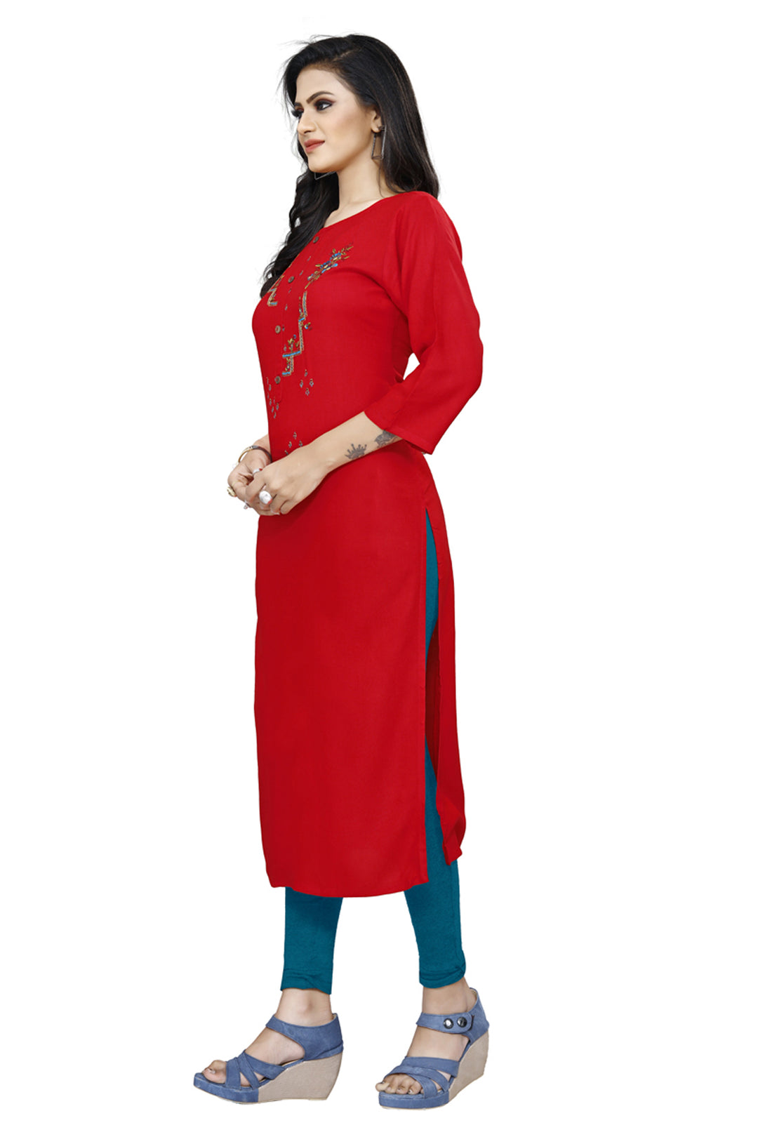 Designer kurti with stylish embroidery