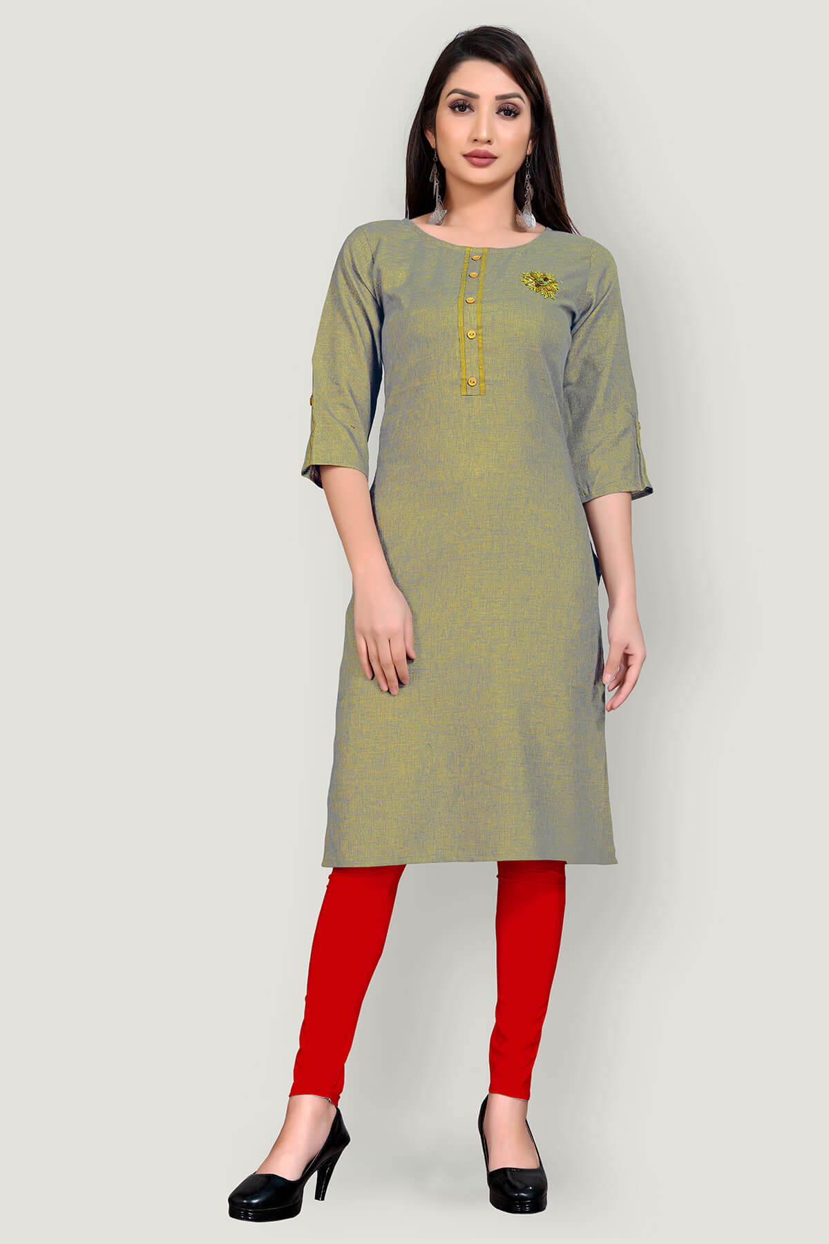 Buy Art Silk Kurta with attractive handwork