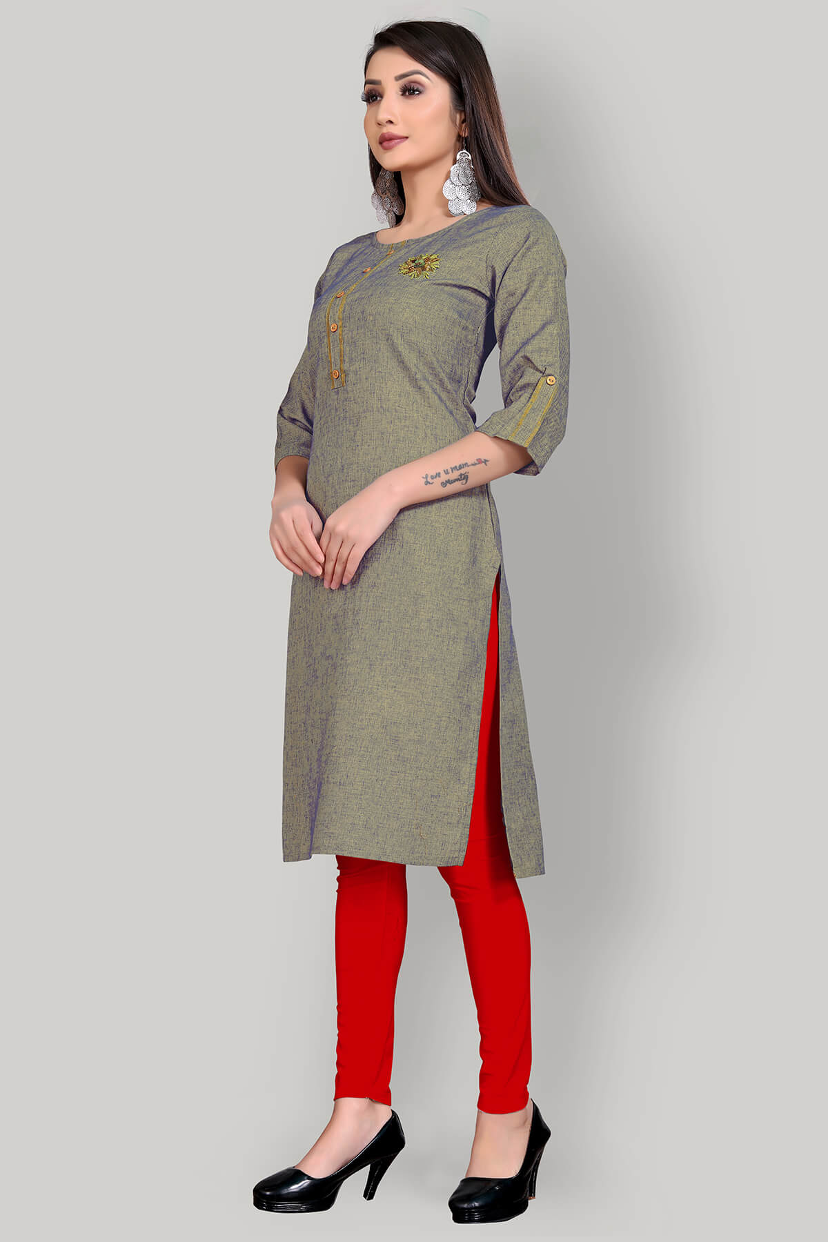 Buy Art Silk Kurta with attractive handwork