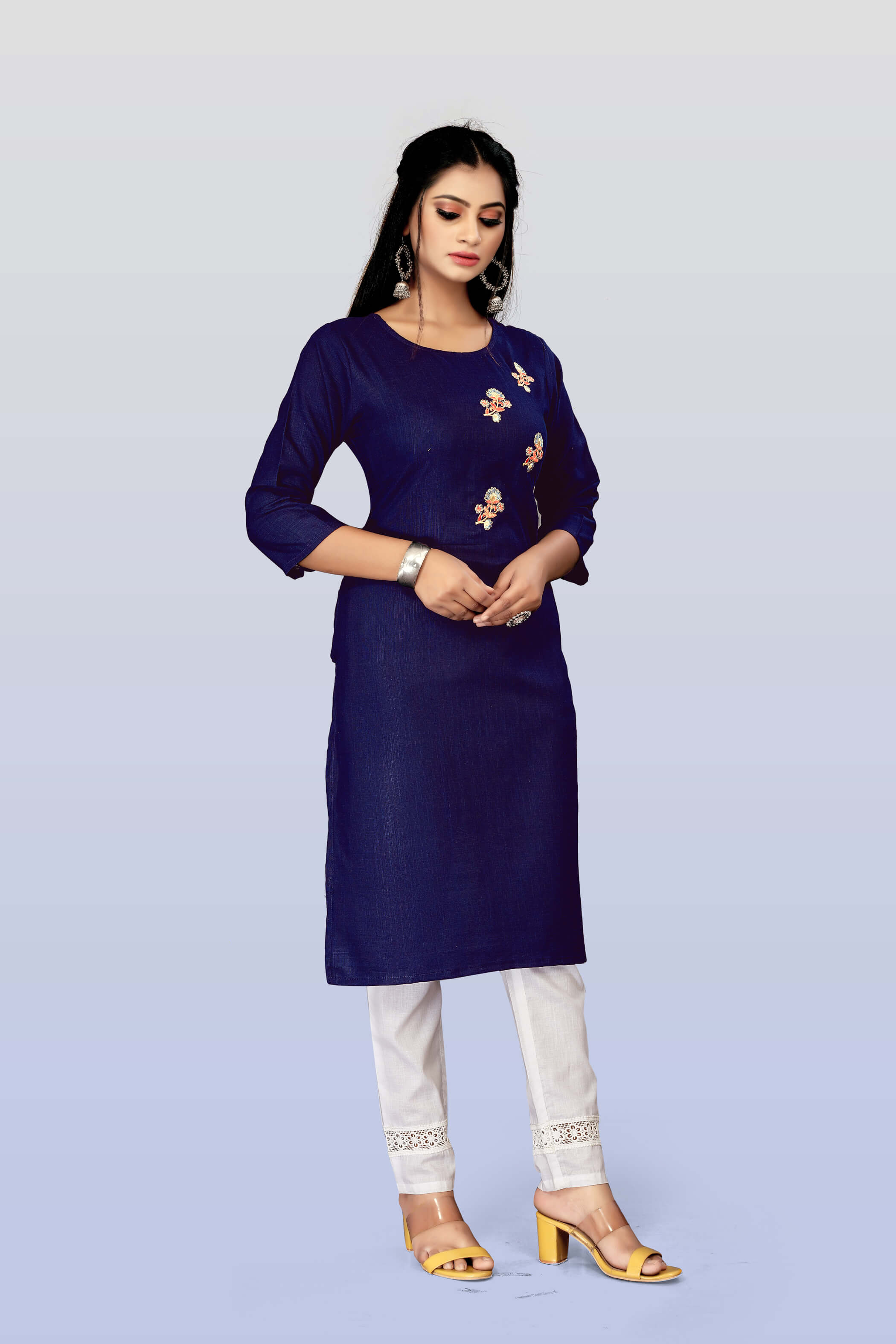 Cotton Embroidery Straight Kurta