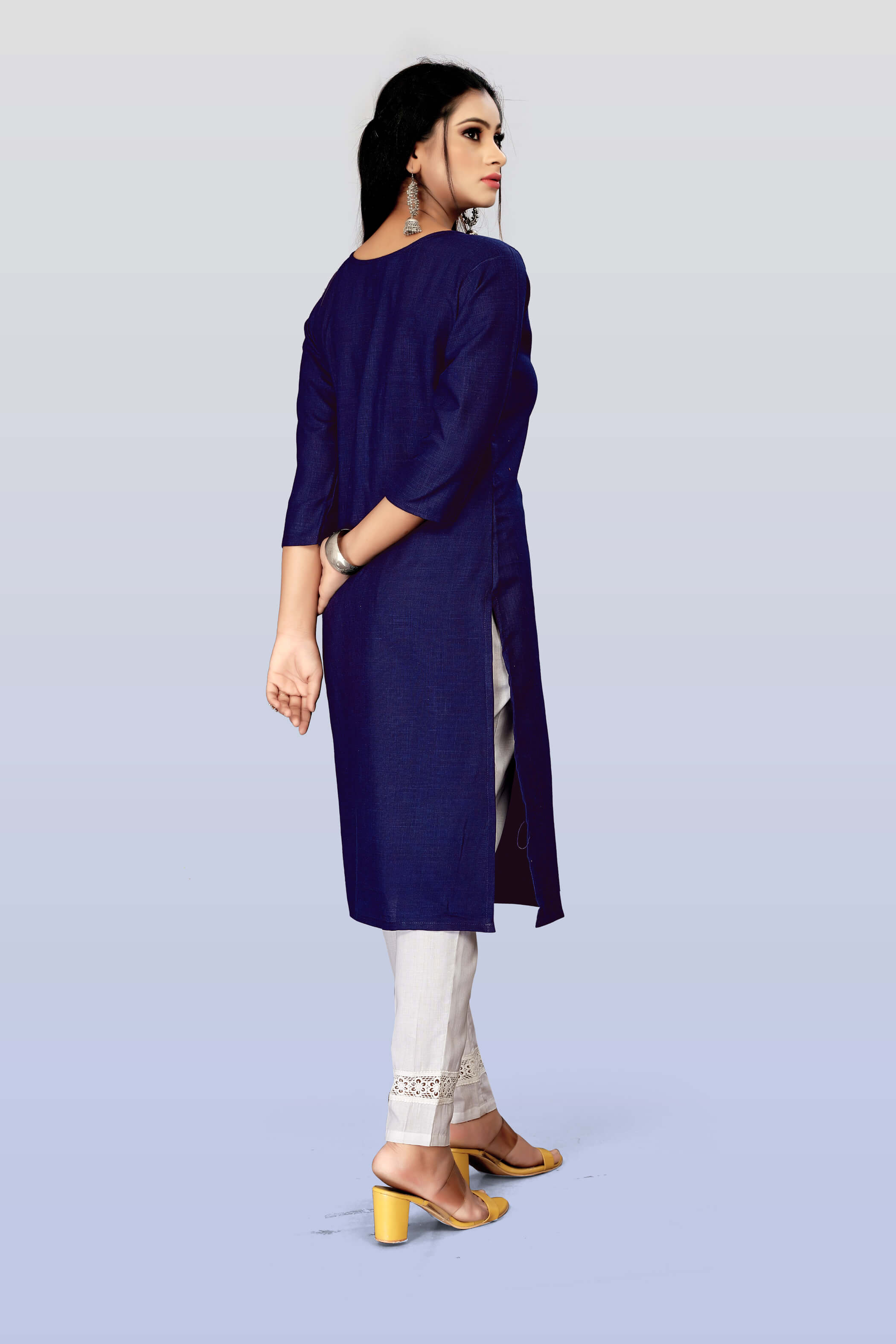 Cotton Embroidery Straight Kurta