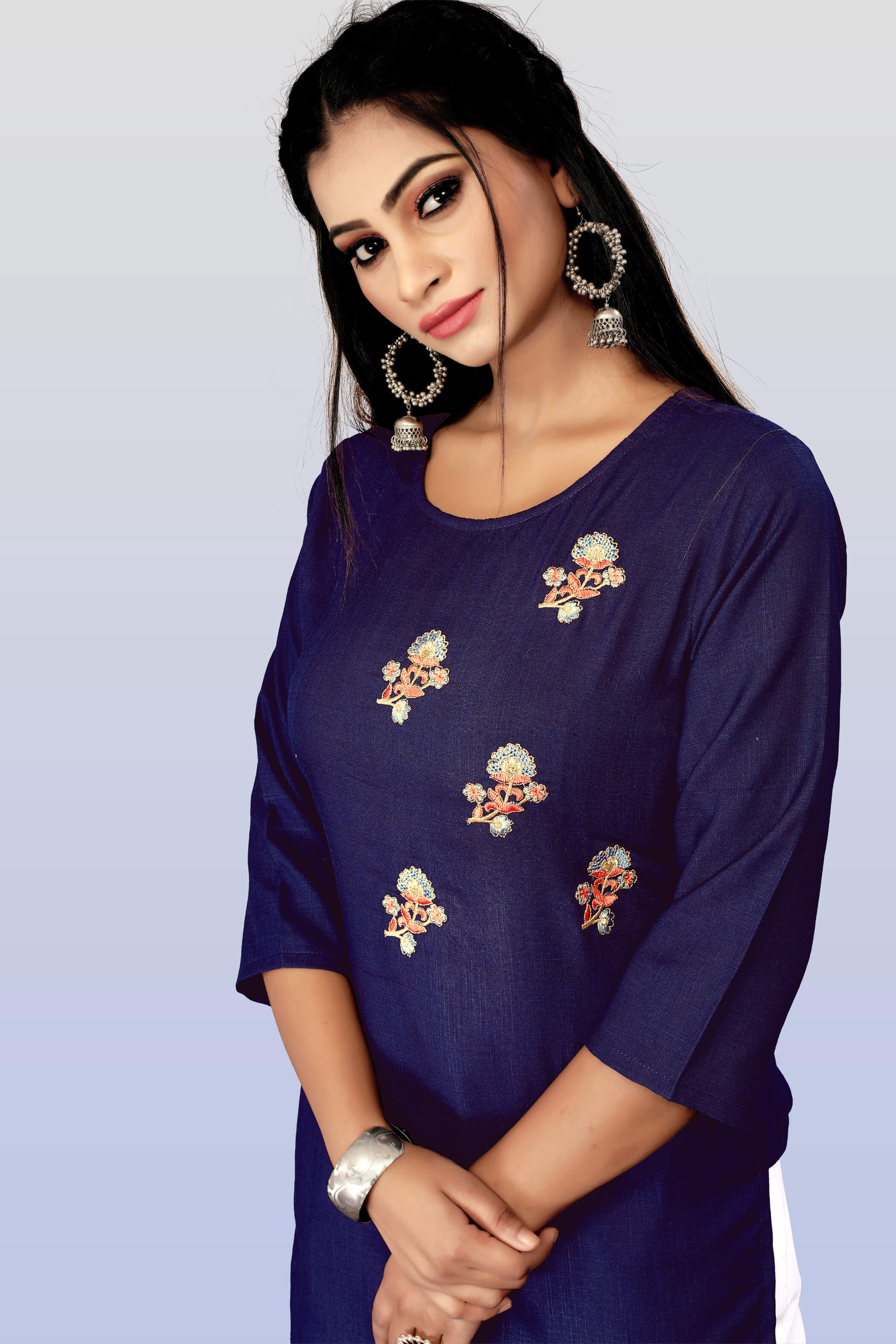 Cotton Embroidery Straight Kurta