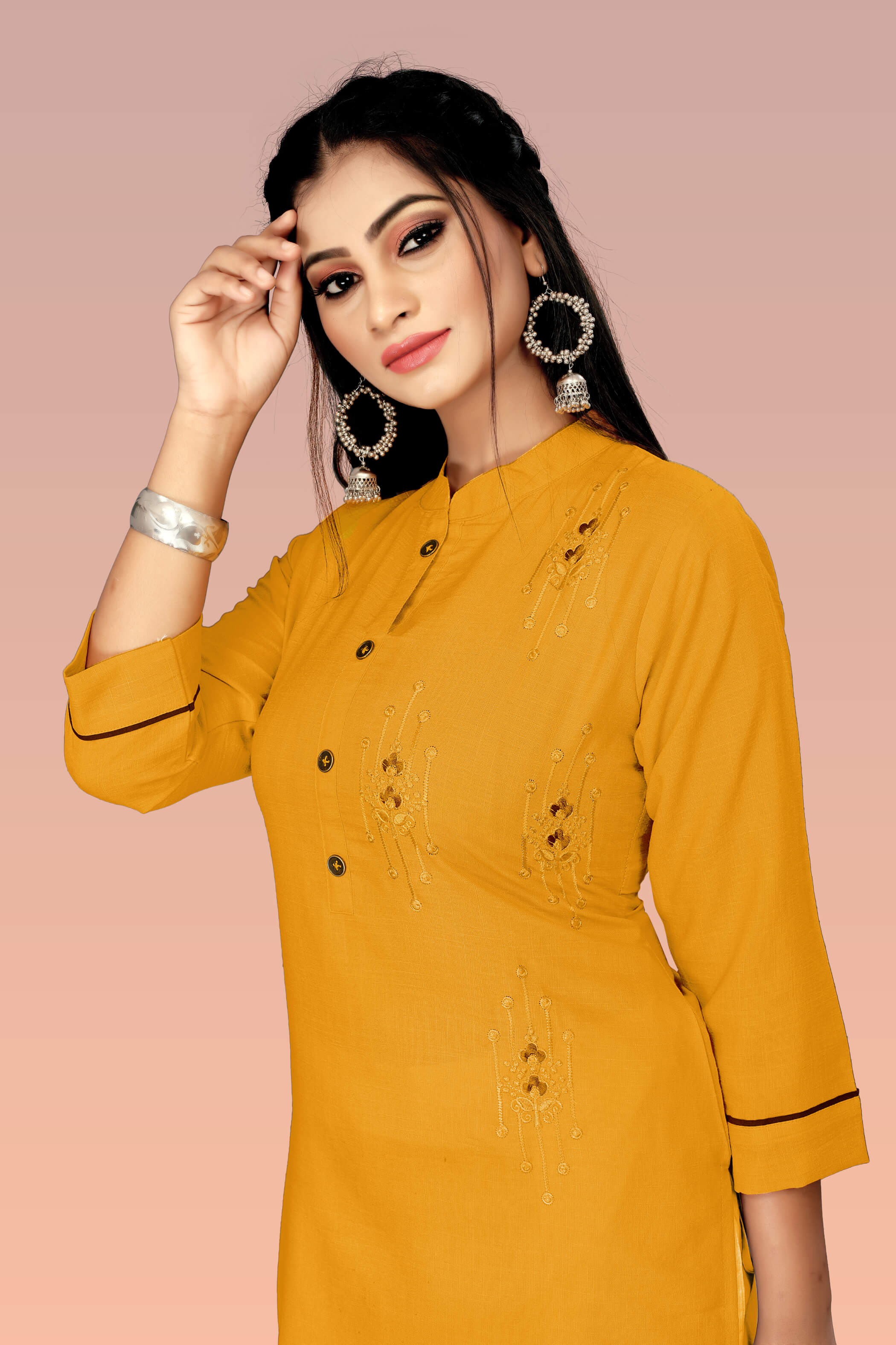 Cotton Embroidery Straight Kurta