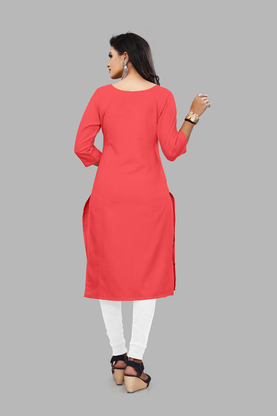 Ruby Cotton Embroidery Gajri Kurta
