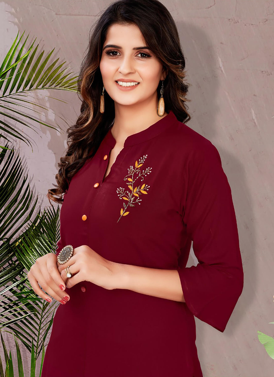 Designer Salwar suit Maroon kurti