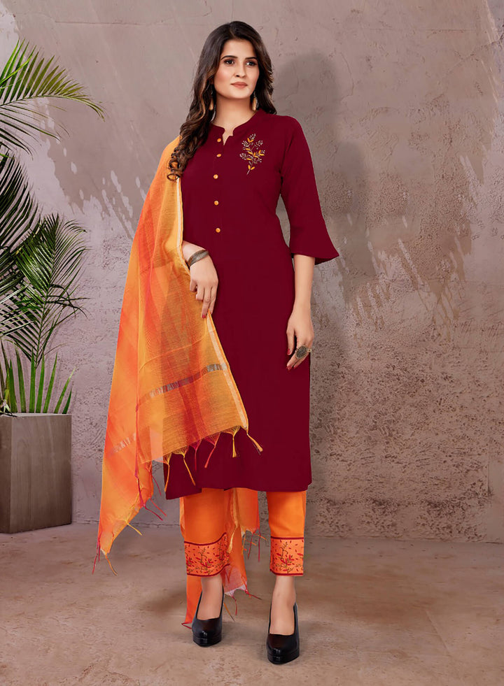 Designer Salwar suit Maroon kurti