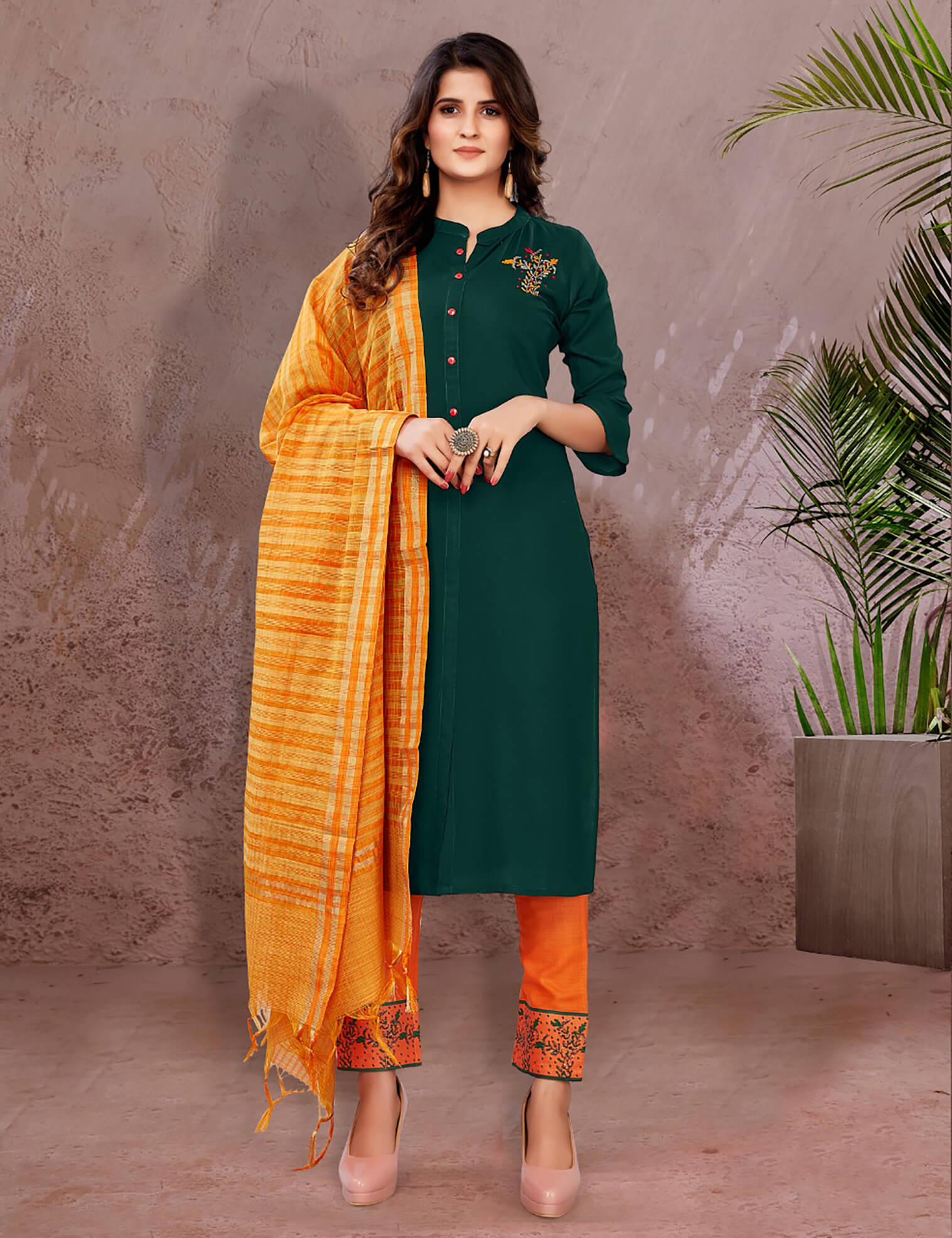 Designer Salwar suit Green kurti