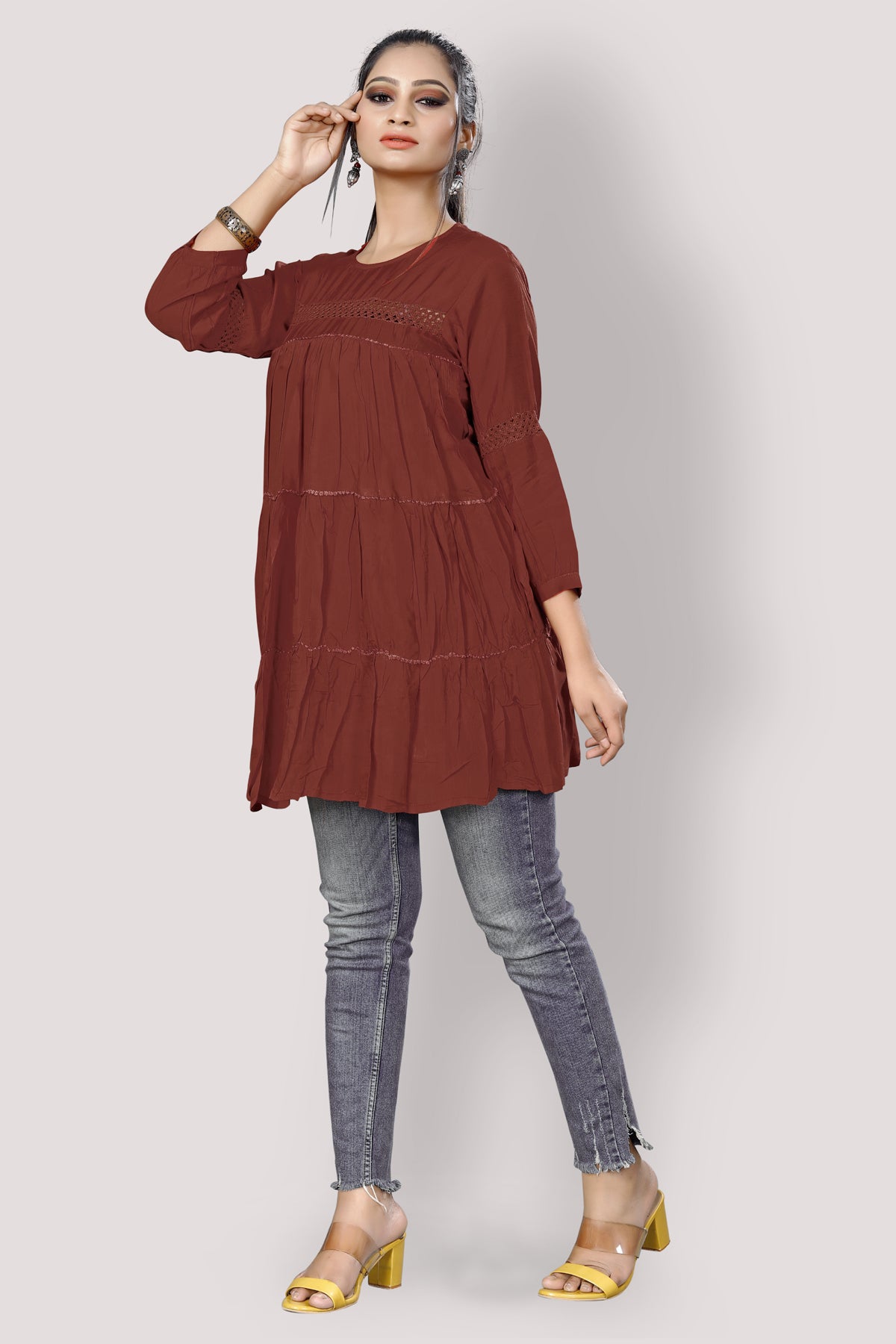 Buy Designer Maroon Top tunic