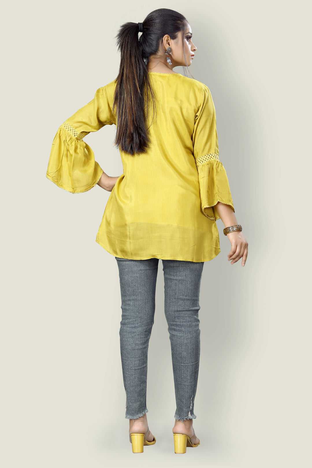 Buy Designer Lamen Yellow Top tunic
